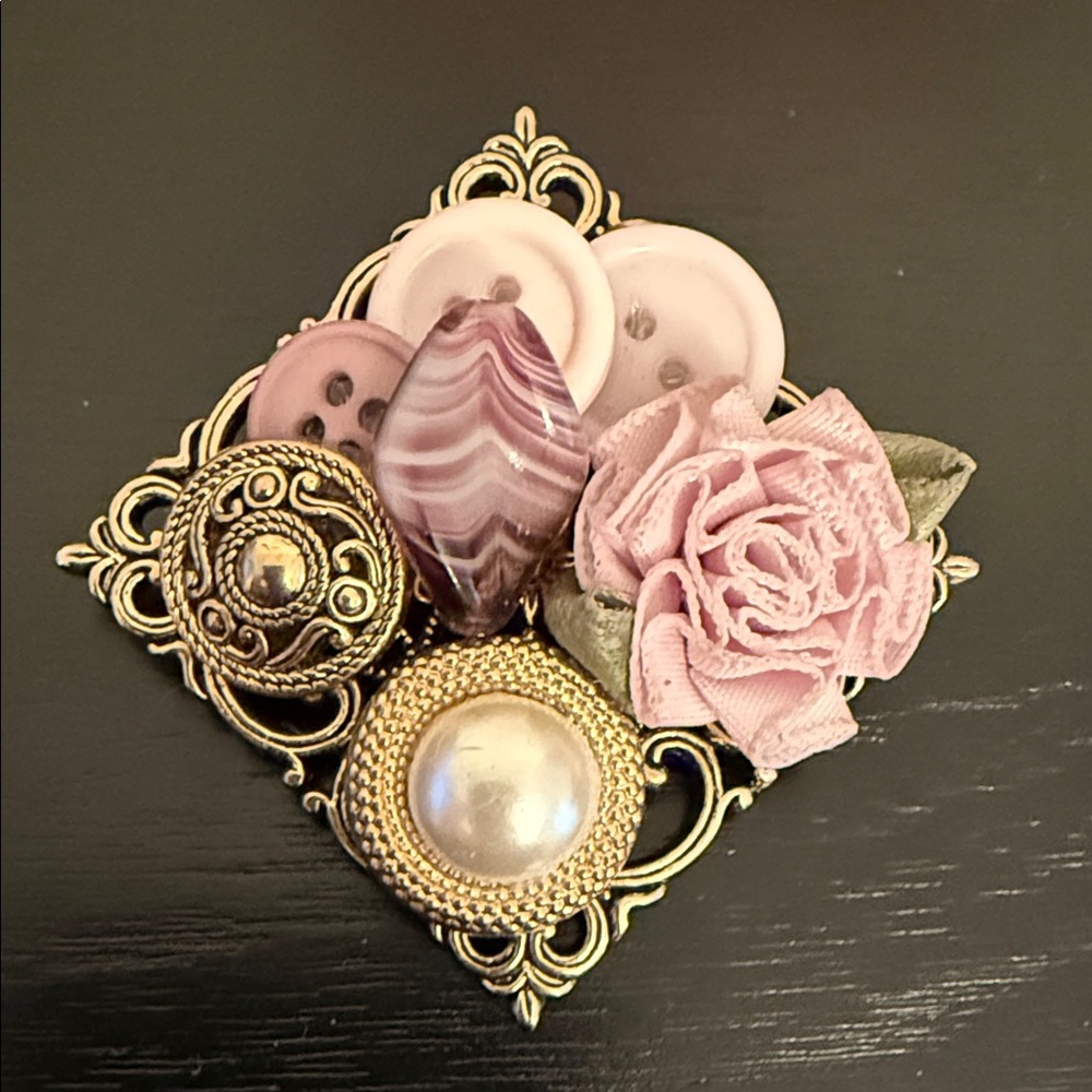 handcrafted vintage-style brooch